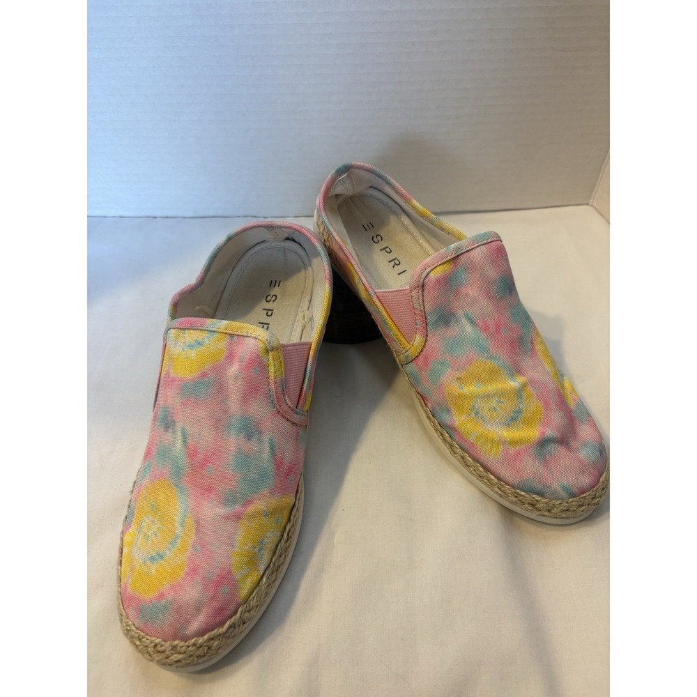 Esprit Erika Tie-Dye Slip On Espadrille Style With Jute Rope 8M shoes